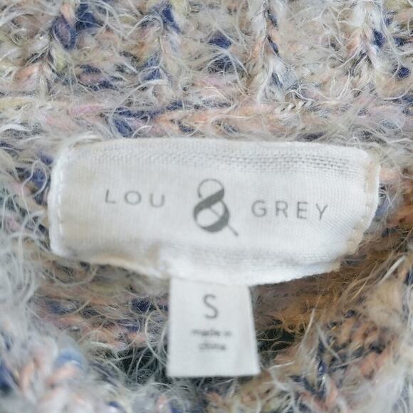Lou & Gray Crew Neck Pullover Multi-Speckled Eyelash Sweater Sz S - Picture 4 of 6